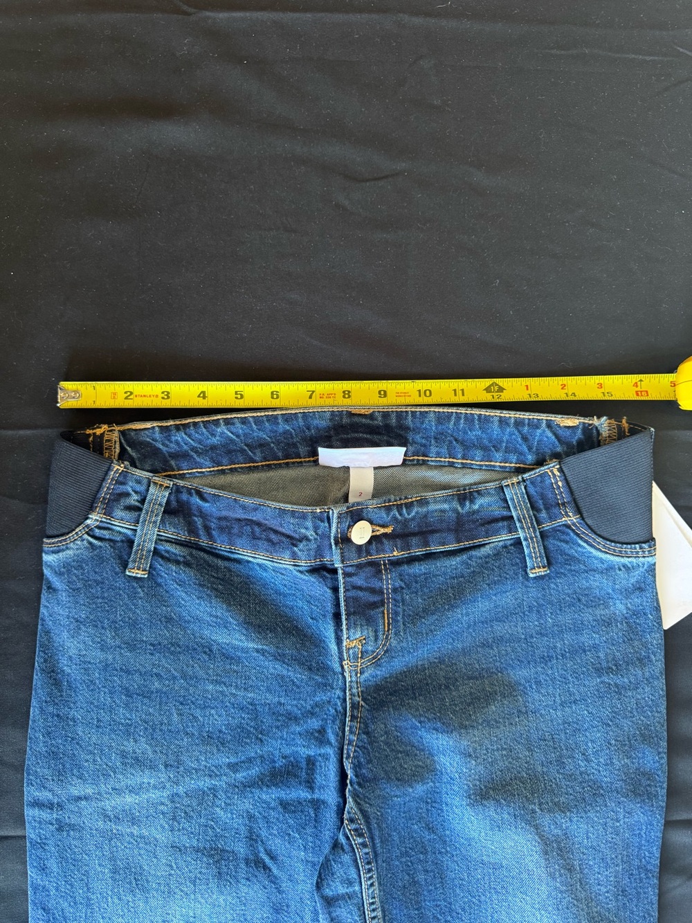 Isabel Maternity Size 2 90s Straight Leg Jeans Dark Wash Side Panel NWT - Picture 3 of 10